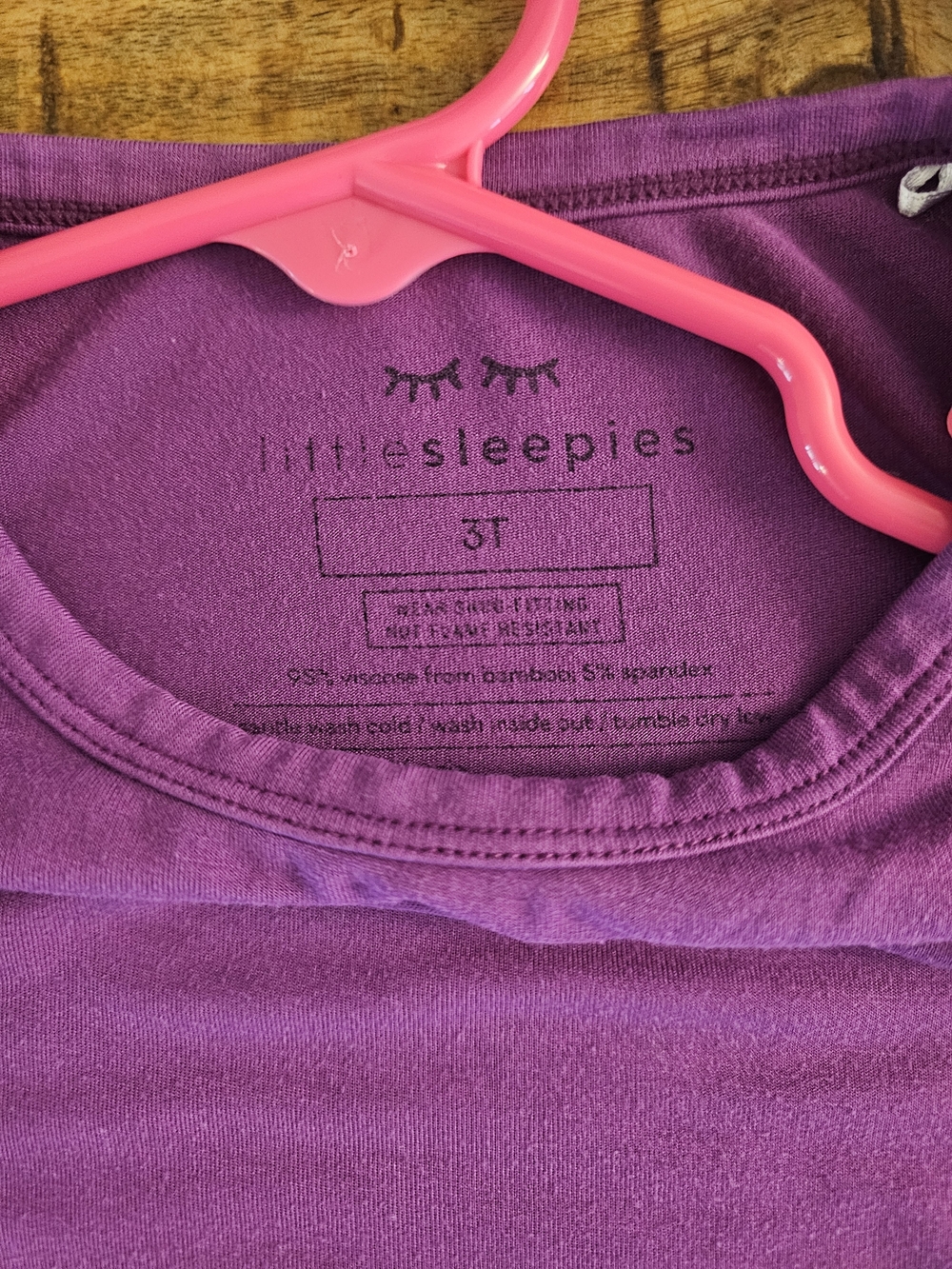 Little Sleepies Amethyst Jewel Toned Short Sleeve Top w/Pants set - Picture 3 of 3